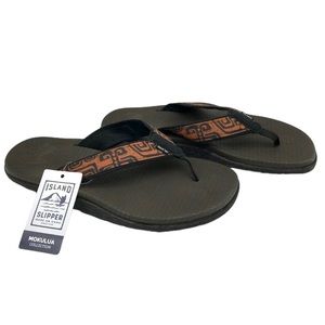 NWT Mens Hawaiian Flip Flop Sandals Mokulua by Island Slipper From Hawaii